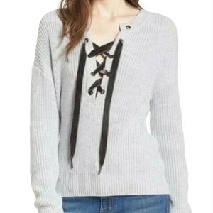 Rails Knit Gray Long Sleeve Bow Tie Casual Sweater- Size Medium​